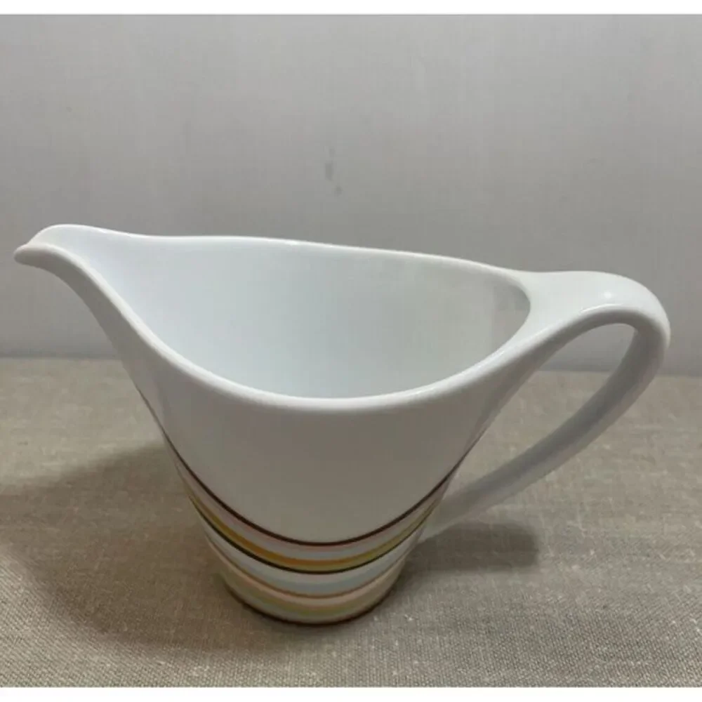 Vintage Mikasa Buenos‎ Aires Creamer White Wavy Mod Stripes SL 151 Portugal